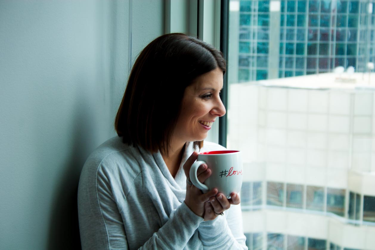 woman drinking coffee and sharing Work Life Balance