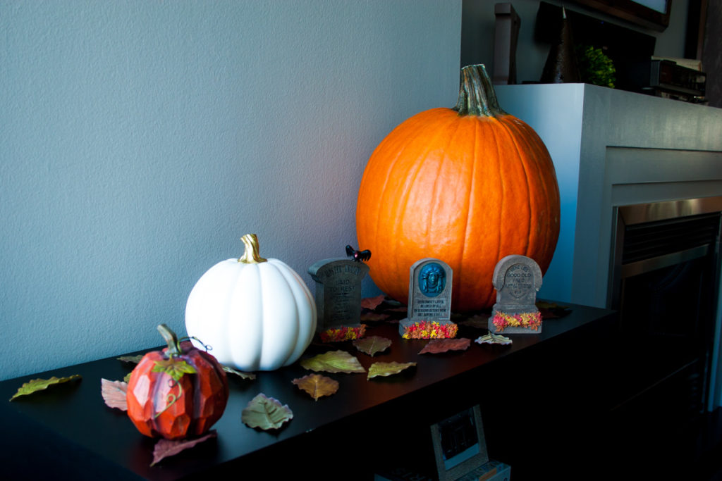 Halloween Home Decor on table 