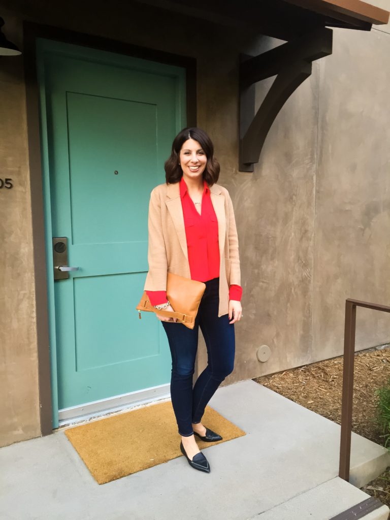 jcrew sweater blazer dressed up