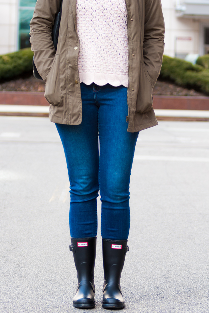 flat black hunter boots