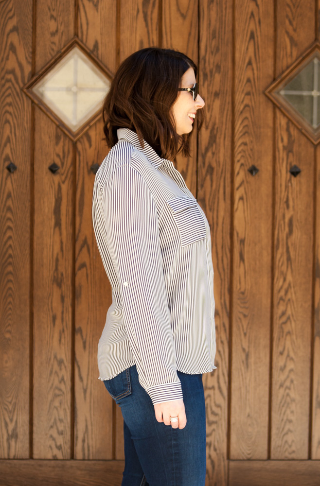 long sleeve striped blouse