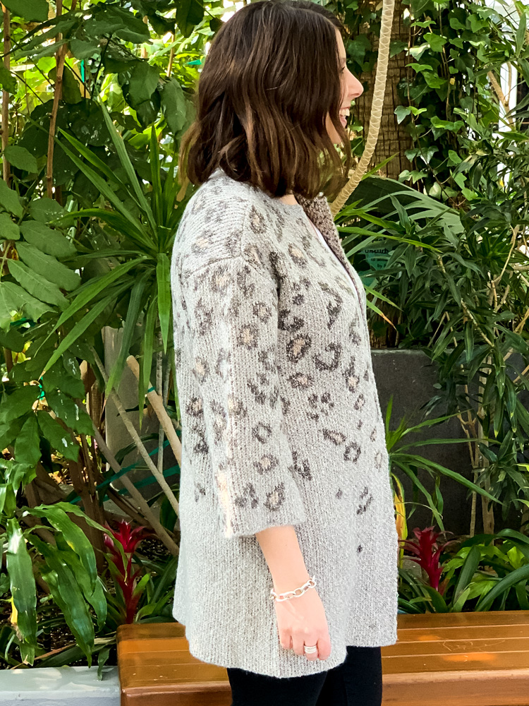 sweater coat leopard print