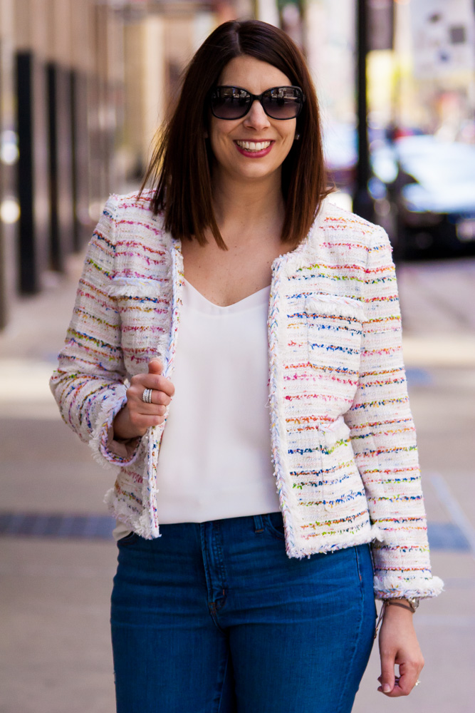 cream blouse