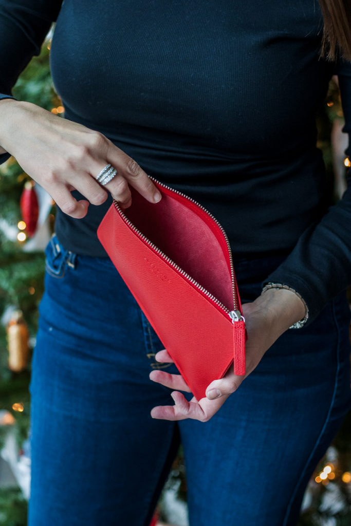 everlane leather zip pouch