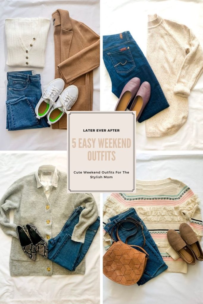collage of Easy Weekend Outfits
