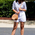 Classic Summer Outfit – Blue and White Striped Shirt
