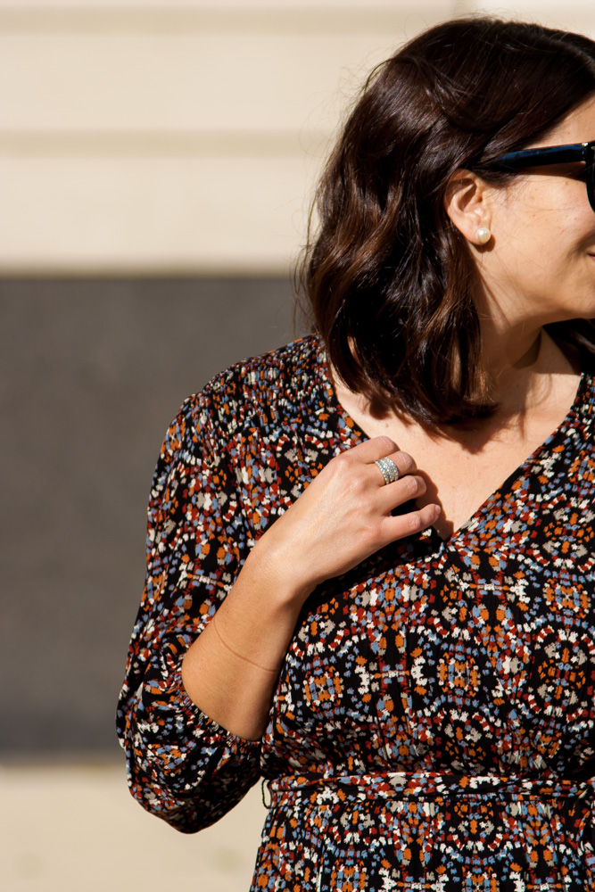 printed dress detail