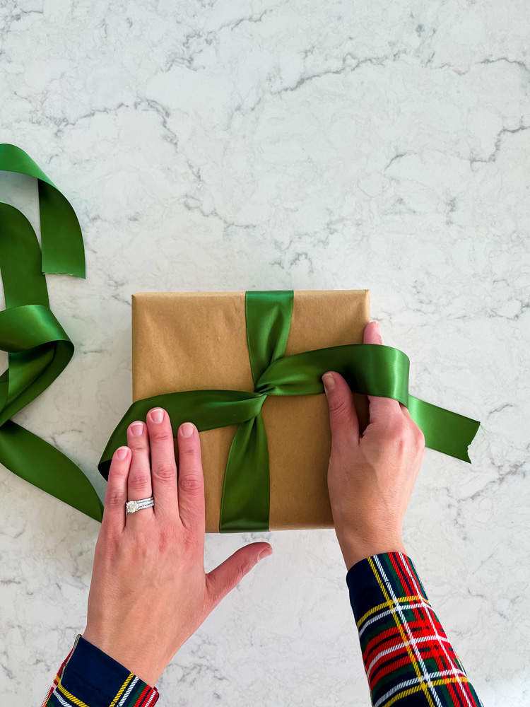 green holiday ribbon