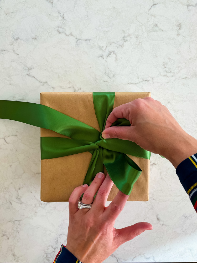 green holiday ribbon