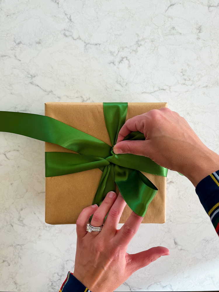 green holiday ribbon