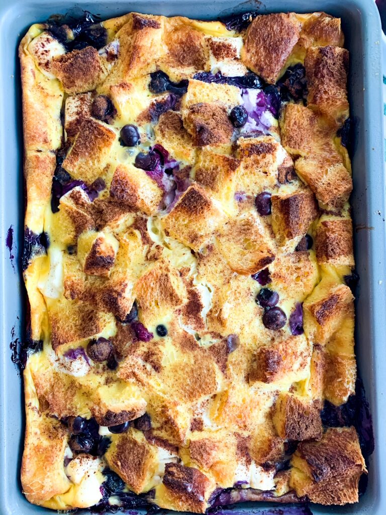 top view of blueberry french toast