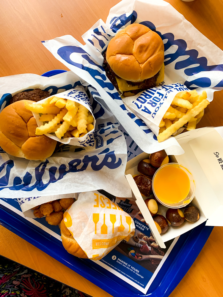 french fries, burger, and dip for Father's Day At Culver's