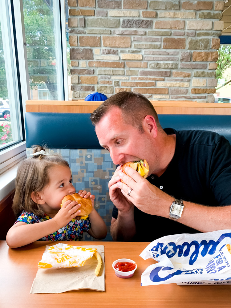 kid and dad celebrate Father's Day At Culver's