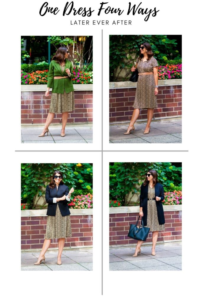 collage of one dress four ways