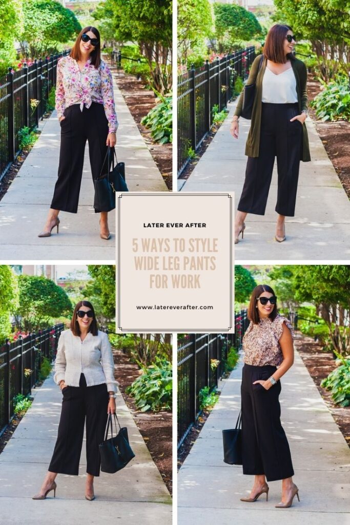 how to style wide leg pants for work