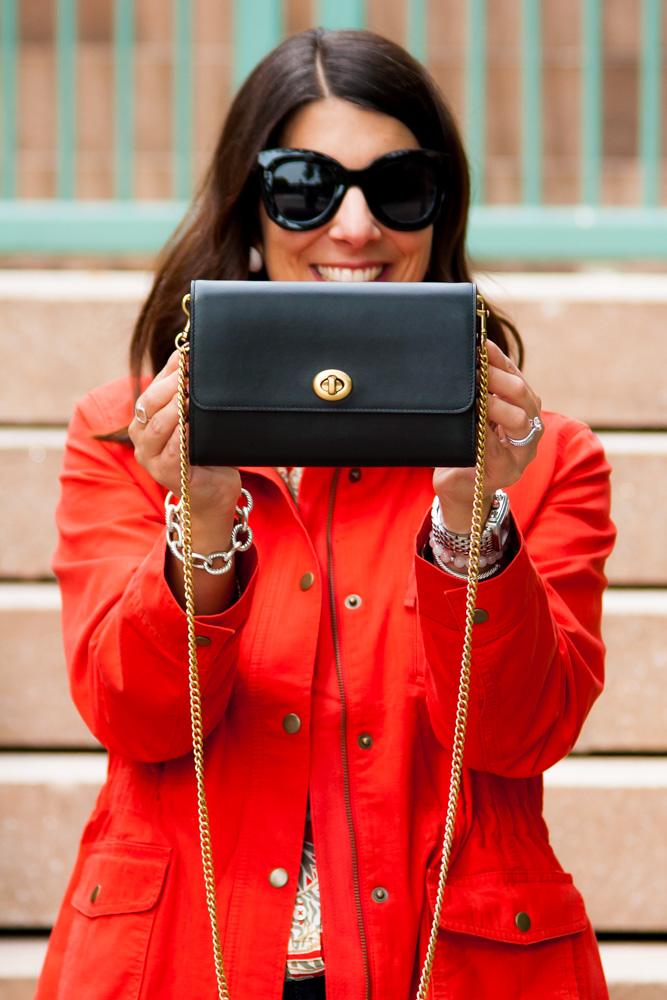 woman holding a bag 