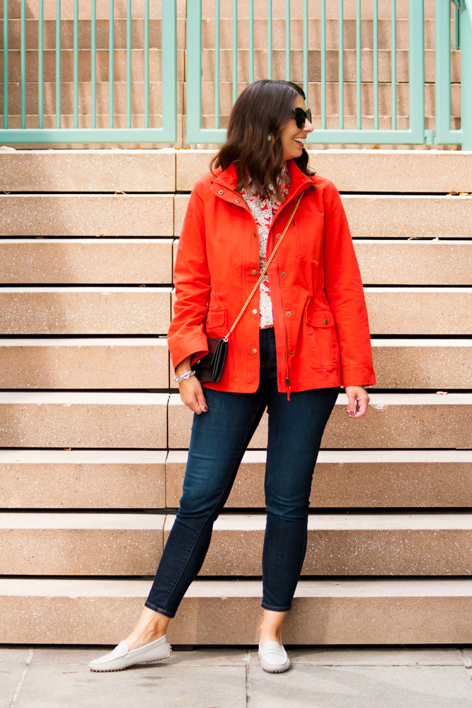 Woman wearing Talbots Field Jacket