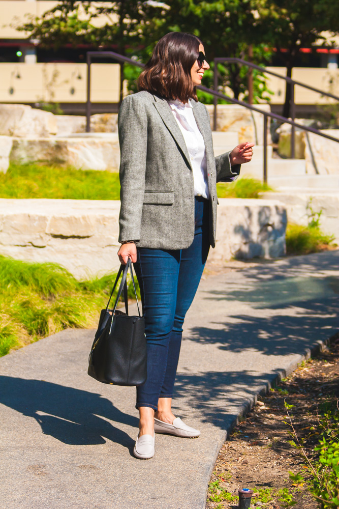 sommerset blazer four ways with jeans and shirt