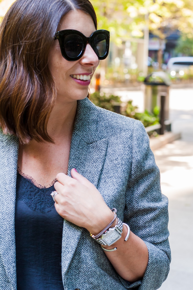 woman wearing blazer and accessories 