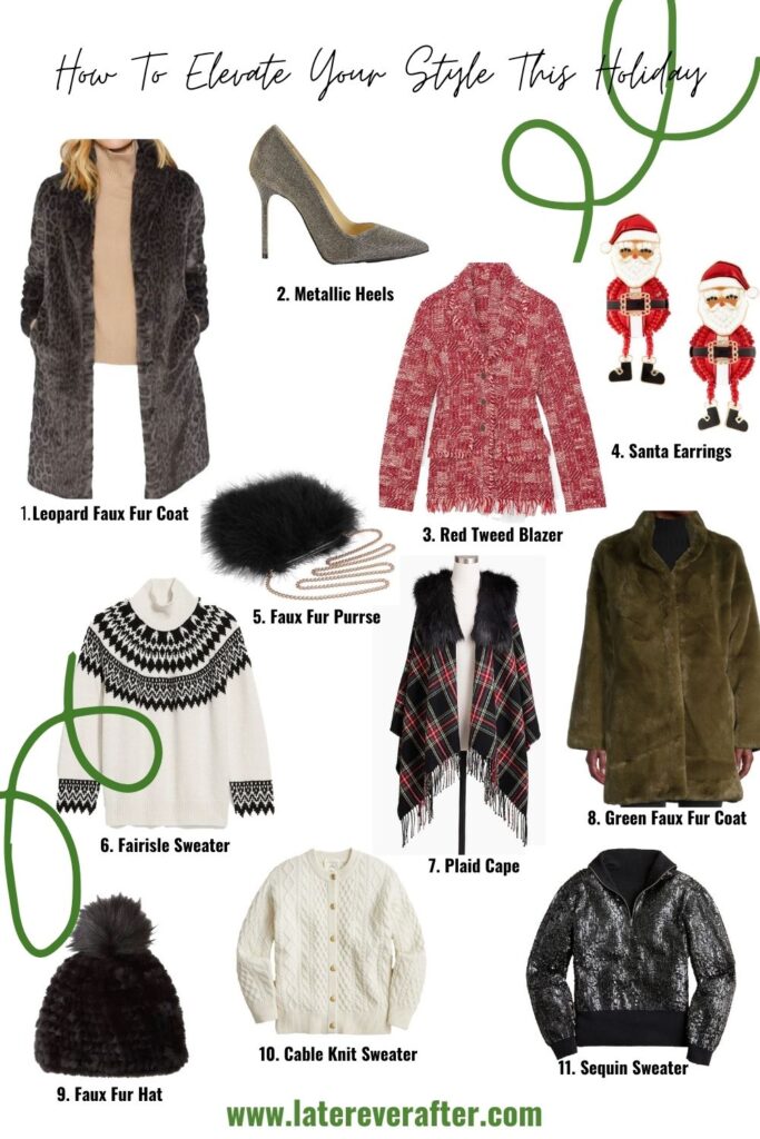 collage of items to help how to Elevate Your Holiday Style