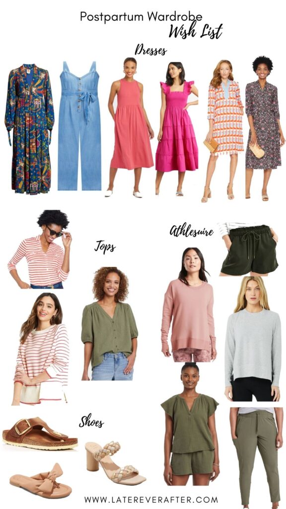 collection of Postpartum Outfits Wish List