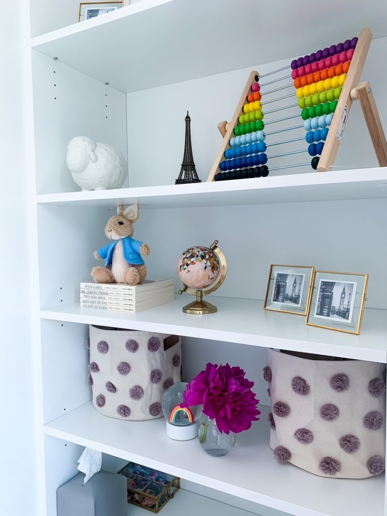 fun items to use for styling kids bookshelves