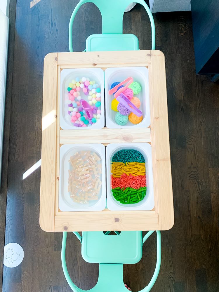 sensory table for a small space play area