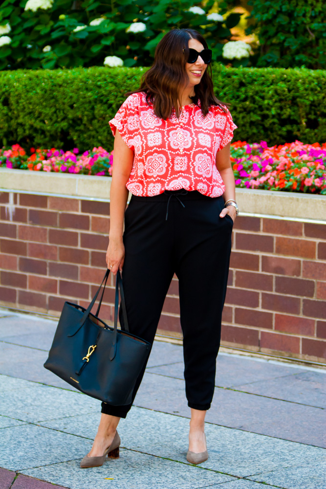 woman wearing summer work tops