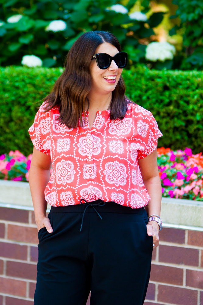 woman in one of her summer work tops