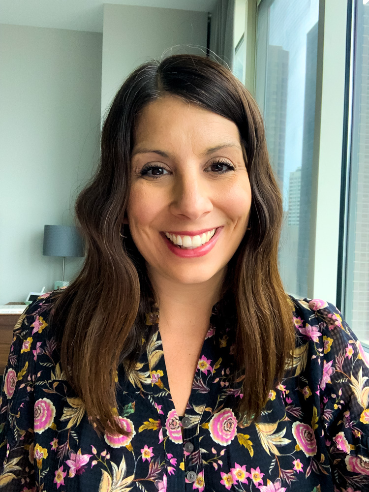 woman wearing Floral Blouse