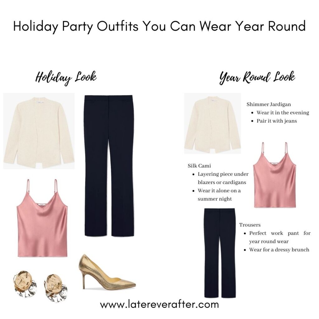 collage of holiday outfits you can wear year-round