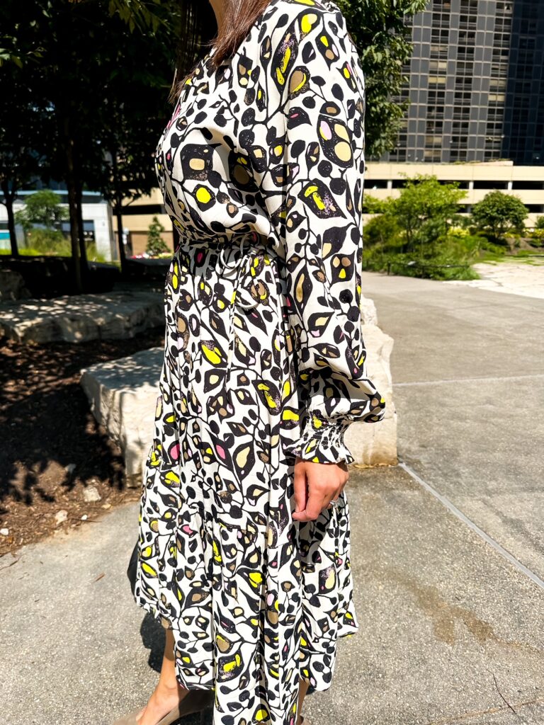 woman in floral dress