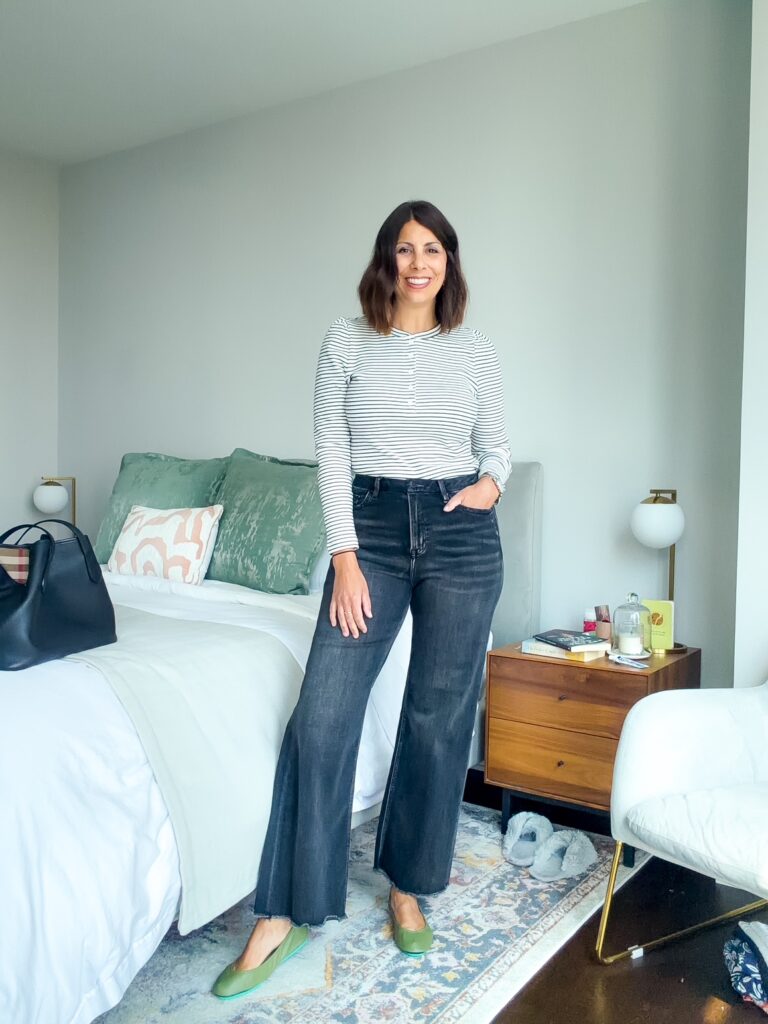 woman wearing TIEKS in the fall