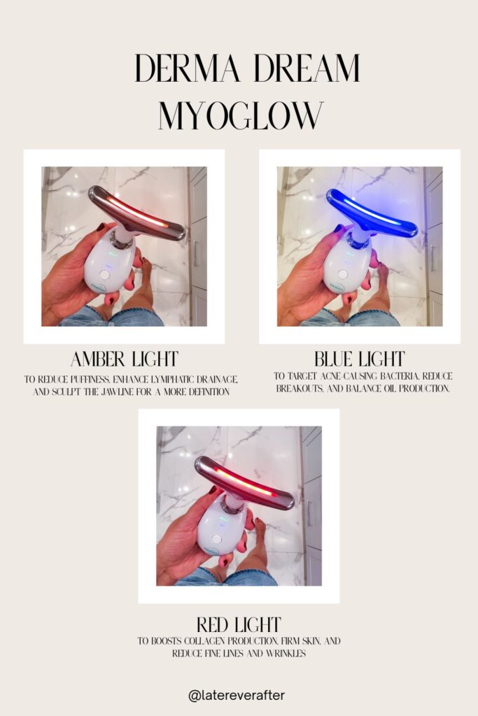 derma dream myoglow, LED light settings