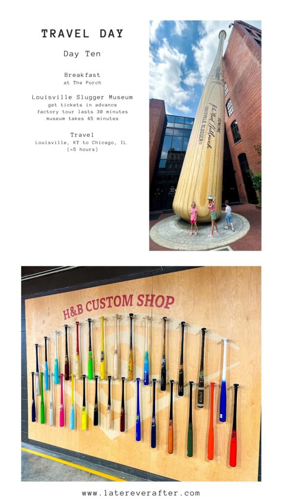 Louisville Slugger Museum with giant bat sculpture outside entrance.