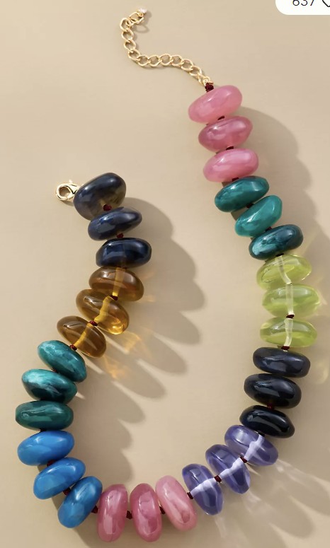 Colorful gemstone necklace for fall