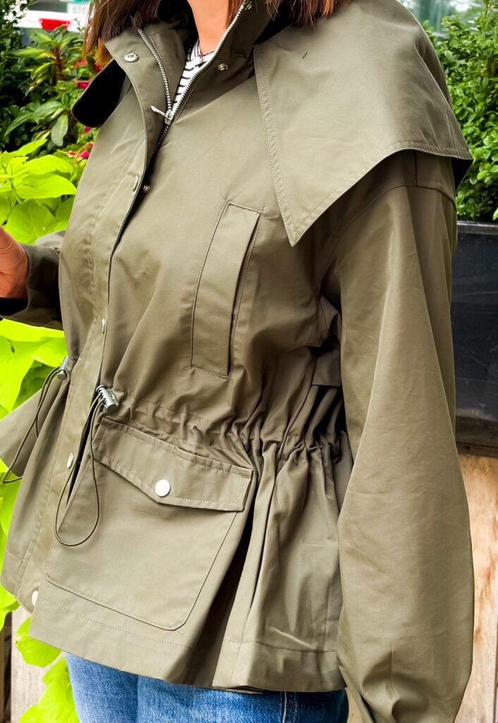 peplum green jacket for women