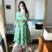 spring dress, girl in green boden Amy shirt dress